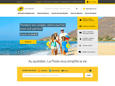 page d'accueil du site La Poste