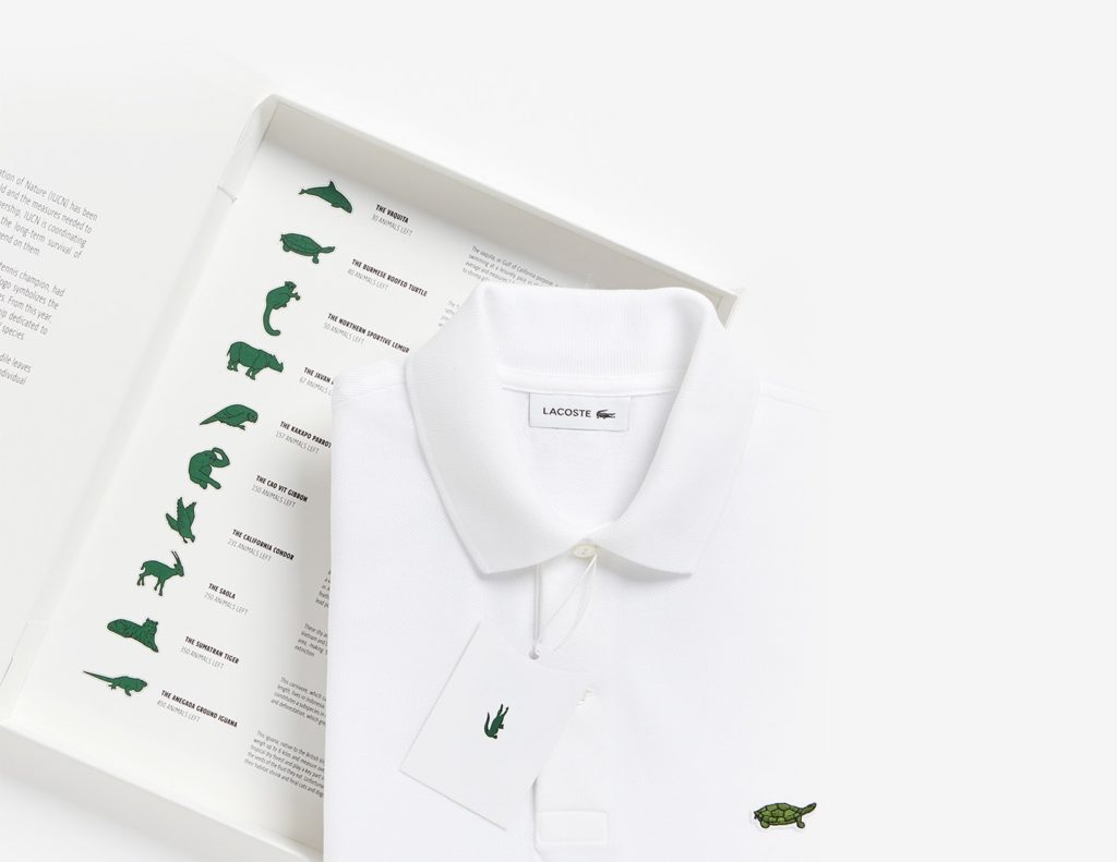 Polos Lacoste avec les espèces en voie de disparition